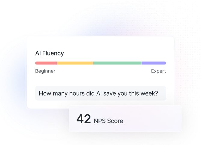 Developer experience survey capturing weekly time saved from AI tools